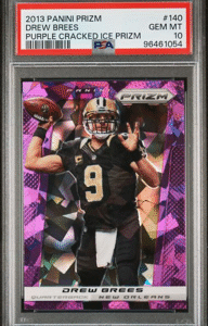 2013 Panini Prizm - Drew Brees 140 - Purple Cracked Ice /40 - PSA 10