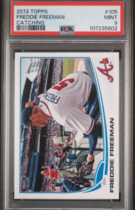 2013 Topps Baseball - Freddie Freeman 105 - Catching - PSA 9