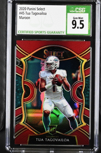 2020 Panini Select - Tua Tagovailoa 45 - Maroon /149 - CSG 9.5