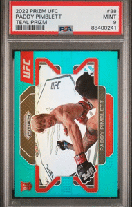 2022 Panini Prizm UFC - Paddy Pimblett 88 - Teal Prizm /49 - PSA 9