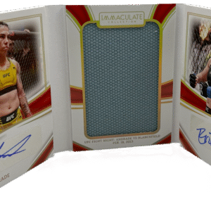 2023 Panini Immaculate UFC - Erin Blanchfield & Jessica Andrade JOC-JE - Jumbo Octagon Dual Booklet Auto /25