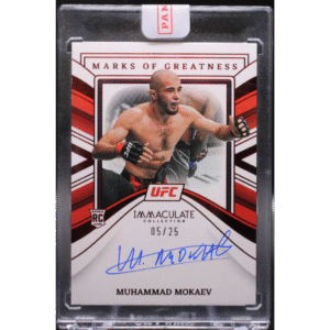 2023 Panini Immaculate UFC - Muhammad Mokaev MG-MMK - Marks Of Greatness Red /25