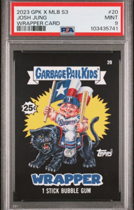 2023 Topps GPK X MLB S3 Baseball - Josh Jung 20 - Wrapper Card - PSA 9