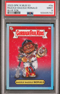 2023 Topps GPK X MLB S3 Baseball - Razzle Dazzle Ronald 9A - Blue Foil /25 - PSA 9