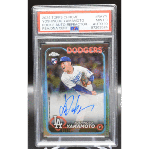 2024 Topps Chrome Baseball - Yoshinobu Yamammoto RAYY - Refractor Auto - PSA 9 Auto 10
