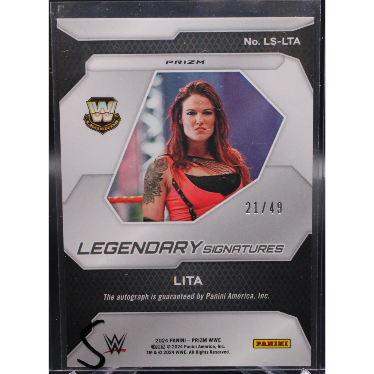 2024 panini prizm wwe lita ls lta legendary signatures blue /49