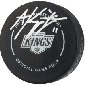 Anze Kopitar Los Angeles Kings Autographed Fanatics Official Game Puck with Kings Deluxe Display Case