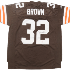 Autographed/Signed Jim Brown Jersey (PSA)