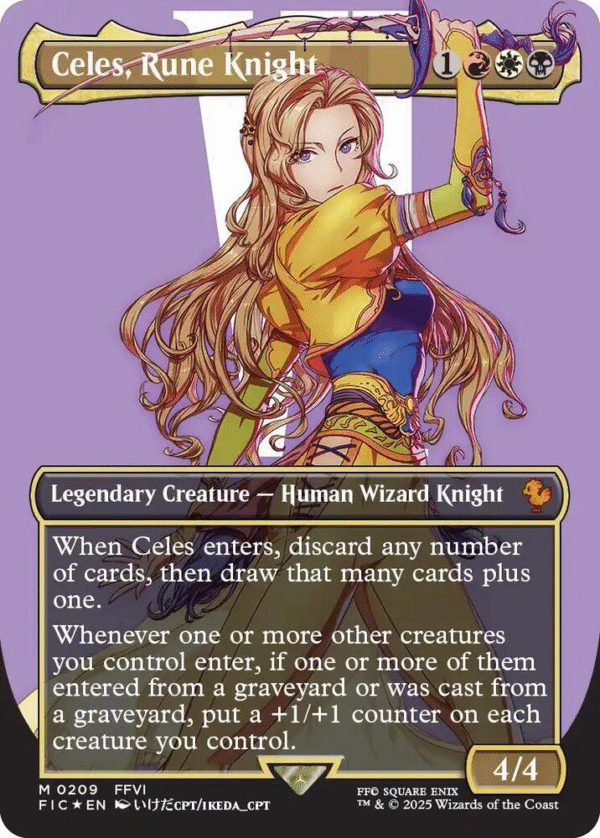 Celes, Rune Knight (Borderless) (Surge Foil) - Commander: Final Fantasy (FIC)