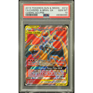 Charizard & Braixen GX 212/236 Cosmic Eclipse - 2019 Pokemon - PSA 10
