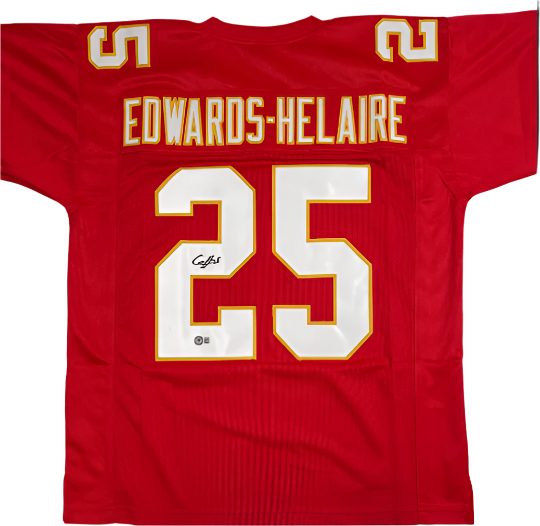 Clyde Edwards-Helaire Autographed Signed Red Custom Jersey - Beckett COA