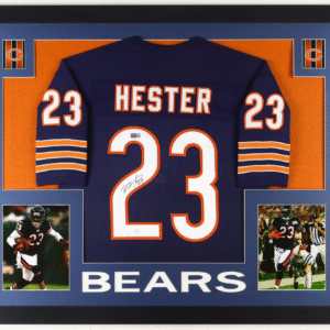 Devin Hester Autographed Signed Custom Framed Jersey Display (JSA & PIA)