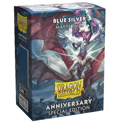 Dragon Shield Sleeves: 25th Anniversary Blue/Silver Matte Dual (Box of 100)