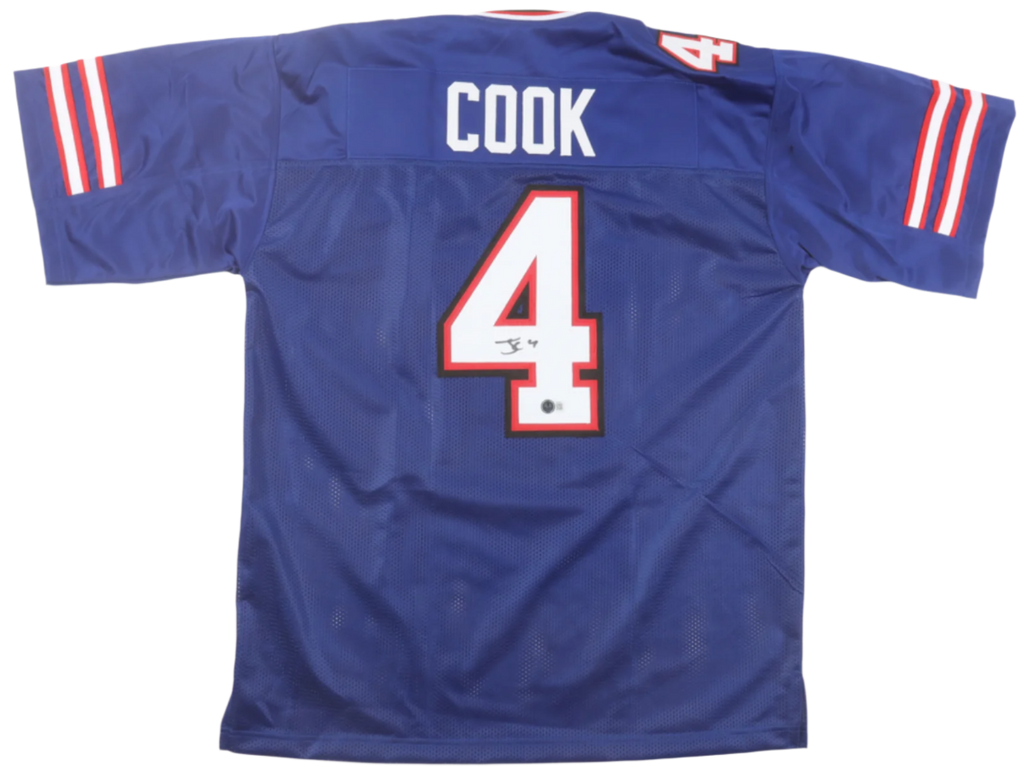 James Cook Signed Autographed Blue Custom Jersey