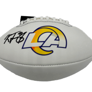 Kobie Turner Autographed Rams Logo Football (Beckett) With Acrylic Case