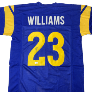 Kyren Williams Autographed Signed Blue Custom Jersey - Beckett Certified