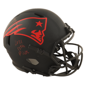 Mac Jones Autographed Signed Patriots Full-Size Authentic Eclipse Alternate Speed Helmet Inscribed "2021 15th Pick" (Beckett & JSA)